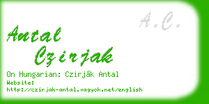 antal czirjak business card